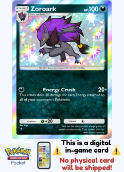 [Not Physical] Pokemon TCG Pocket - Zoroark Shiny ⭐ - English - Mega Shine - Image 1