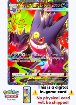 [Not Physical] Pokemon TCG Pocket - Mega Gengar Ex ⭐⭐ - English Mega Shine - Image 1