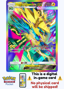 [Not Physical] Pokemon TCG Pocket - Mega Manectric Ex Rainbow ⭐⭐English - Image 1