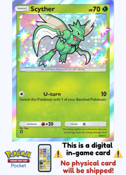 [Not Physical] Pokemon TCG Pocket - scyther Shiny ⭐ - English - Mega Shine - Image 1