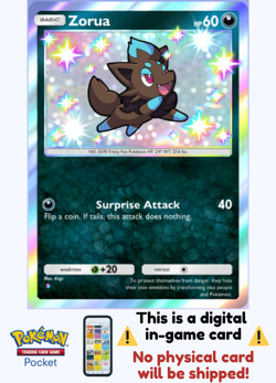 [Not Physical] Pokemon TCG Pocket - Zorua Shiny ⭐ - English - Mega Shine - Image 1