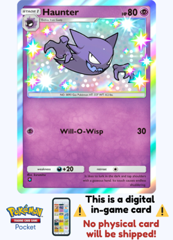 [Not Physical] Pokemon TCG Pocket - Haunter Shiny ⭐ - English - Image 1