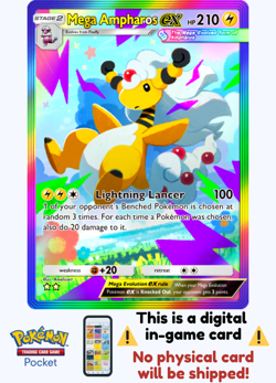 [Not Physical] Pokemon TCG Pocket - Ampharos ex Rainbow ⭐⭐ - English - Image 1