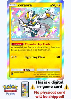 [Not Physical] Pokemon TCG Pocket - Zeraora Shiny ⭐ - English - Image 1
