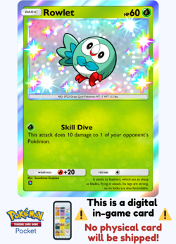[Not Physical] Pokemon TCG Pocket - Rowlet Shiny ⭐ - English - Image 1