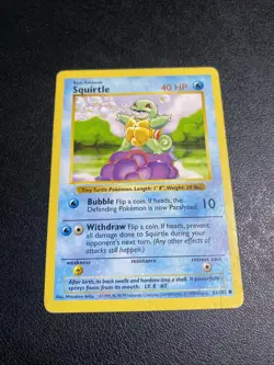 SQUIRTLE 1999 Pokemon TCG Base Set Shadowless 63/102 (3) - Image 1