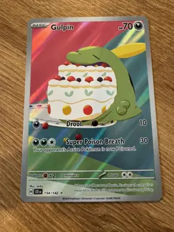 Pokemon Gulpin TCG 154/142 Stellar Crown Illustration Rare NM Condition - Image 1