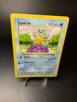 Squirtle 63/102 Base Set Shadowless Vintage Pokemon Card NM-LP WOTC 1999 - Image 3