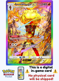 [Not Physical] Pokemon TCG Pocket - Armarouge Ex Rainbow⭐⭐ - English - Image 1