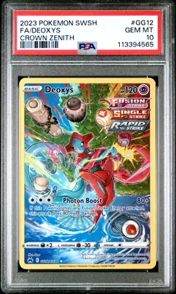 2023 POKEMON SWORD & SHIELD CROWN ZENITH #GG12 FULL ART/DEOXYS PSA 10 - Image 1