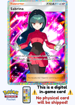 [Not Physical] Pokemon TCG Pocket - Sabrina Full Art ⭐⭐ - English - Image 1