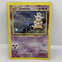 Pokemon TCG Slowking Neo Genesis 14/111 Unlimited Holo Swirl Rare MP WOTC - Image 1