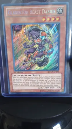 YU-GI-OH 1st Edition Gladiator Beast Darius - LCGX-EN244 - Secret Rare - Image 1