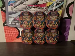 6x Pokemon TCG Mega Charizard Y Ex Tin BRAND NEW SEALED ✅ - Image 1