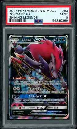 2017 Pokemon SM Shining Legends Zoroark GX #53 PSA 9 MINT - Image 1