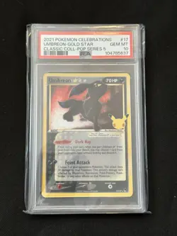 Umbreon Gold Star Pokemon Celebrations Classic Collection PSA 10 Gem Mint - Image 1