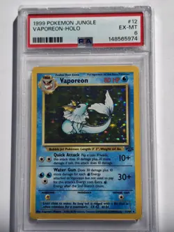 1999 POKEMON JUNGLE #12 VAPOREON-HOLO PSA 6 - Image 1
