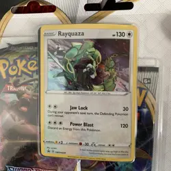 Pokemon Sword and Shield Rebel Clash 3 Pack Blister Booster - Rayquaza Promo - Image 2