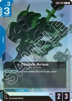 🔥Gundam Card Game Noin's Aries - Newtype Rising (GD01) Near Mint🔥 - Image 1