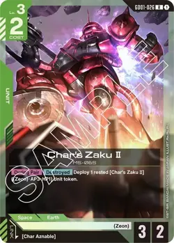 🔥Gundam Card Game Char's Zaku II - Newtype Rising (GD01) Near Mint🔥 - Image 1