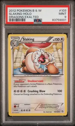 Slaking Holo PSA 9 | B&W Dragons Exalted 103/124 | Pokemon Karte EN MINT 2012 - Image 1