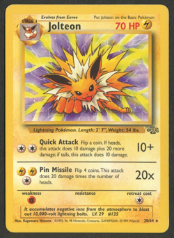 Pokemon TCG: Jolteon 20/64 Jungle WoTC Non-Holo Rare LP+ - Image 1