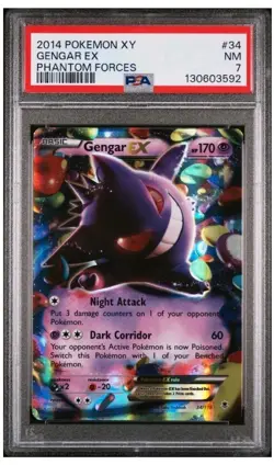 Pokemon 2014 TCG XY Phantom Forces Gengar EX 34/119 Ultra Rare Holo PSA 7 - Image 1