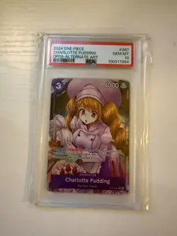 One Piece CCG Charlotte Pudding OP08 Alt Art Holo PSA 10 GEM MINT TCG - Image 1