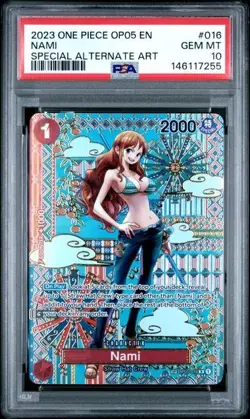 PSA 10 2023 ONE PIECE OP05-AWAKENING OF THE NEW ERA #016 NAMI SPECIAL ALT ART - Image 1