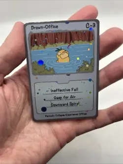Pokescam by Dot Punwell Drown-Office Psyduck Holo Rare Fan Art Card C-3 - Image 3