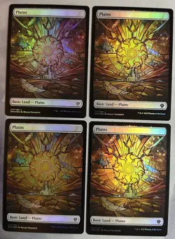 MTG / Set (X4) Dominaria United Basic Lands / FOIL (Showcase) / NM - Image 2