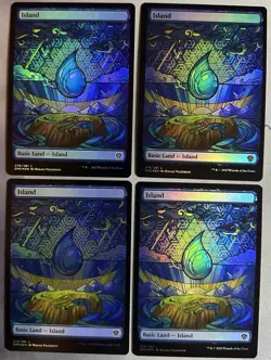 MTG / Set (X4) Dominaria United Basic Lands / FOIL (Showcase) / NM - Image 3