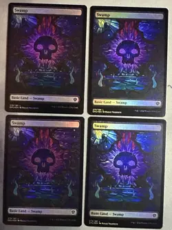 MTG / Set (X4) Dominaria United Basic Lands / FOIL (Showcase) / NM - Image 4