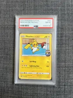 Pokemon TCG PSA 8 Pikachu On The Ball 001/005 Futsal Promo Card UK Exclusive NM - Image 1