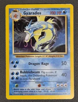 Pokemon TCG Gyarados Base Set 6/102 Unlimited Holo Rare LP+ - Image 1