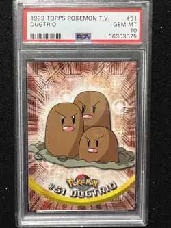1999 Topps Pokemon TV Dugtrio #51 PSA 10 Gem Mint - Image 1