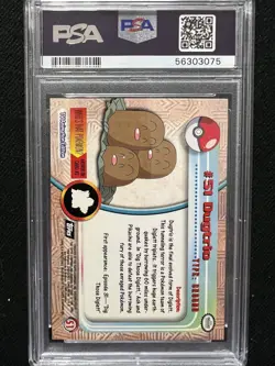 1999 Topps Pokemon TV Dugtrio #51 PSA 10 Gem Mint - Image 2