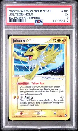 2007 POKEMON EX POWER KEEPERS GOLD STAR #101 JOLTEON-HOLO PSA 5 - Image 1