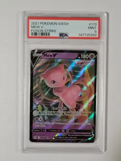 2021 POKEMON SWORD & SHIELD FUSION STRIKE #113 MEW V PSA 9 (FREE S&H) - Image 1