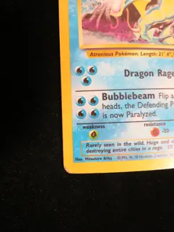 Gyarados 6 1/102 Holo Base Set Unlimited DMG Pokemon Card English - Image 3