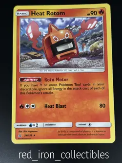 Heat Rotom 24/156 Rare Ultra Prism Sun & Moon Pokemon Card NM 2018 - Image 1
