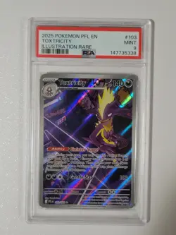 2025 Pokemon Pfl En-Phantasmal Flames #103 Toxtricity Illustration Rare PSA 9 - Image 1
