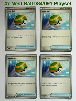 [4x Playset] Nest Ball 084/091 Sv: Paldean Fates Pokemon TCG - Image 1