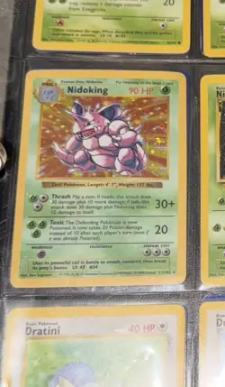 Pokemon Base Set Shadowless Nidoking Holo 1999 WOTC 11/102 - Image 1
