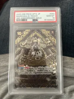 2025 One Piece Op12 Jp Marshall D. Teach 3rd Anniversary-gold PSA 10 - Image 1