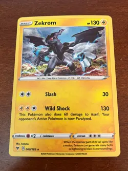 Pokemon ​Zekrom 060/185 Cosmos Holo with FULL HD GALAXY SWIRL!! - Image 2