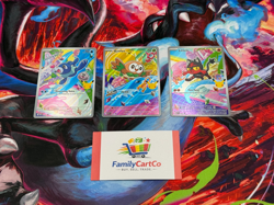 First Partners Illustration Set (3 Card Bundle)- Rowlet, Litten, Popplio - Image 1