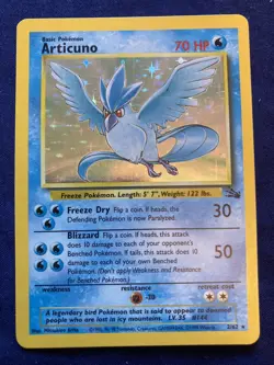 Pokemon Fossil Holo Articuno Rare 2/62 Card L - Image 1