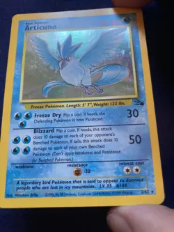 Pokemon Fossil Holo Articuno Rare 2/62 Card L - Image 5