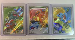 Pokemon TCG MEP Bulbasaur Charmander Squirtle Holo Lot First Series 30th Anv - Image 1